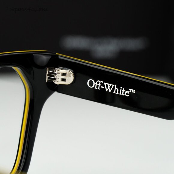Off-White Women Eyeglasses Black Yellow Square OERJ07P STYLE 7P 1300 NEW AUTHENT main image 8